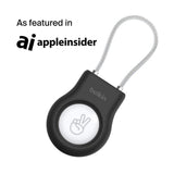Belkin AirTag Case with Wire Cable, Secure Holder Protective Cover for Air Tag with Scratch Resistance, Alln Key Locking System for Bag, Backpack, Luggage, Car Keys, 50Kg Strength - Black