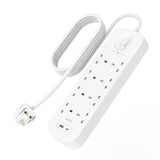 Belkin 8-Outlet Surge Protector w/ Charging Ports 18W| 2meters Cable Length, 900 Joules Protection, PD Fast Charge 1x USB/C 1x USB-A, Heavy Duty Chord, w/ Switch & LED Indicator, - UK 3-Pin