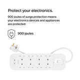 Belkin 8-Outlet Surge Protector w/ Dual USB-C Ports 30W| 2meters Cable Length, 900 Joules Protection, PD Fast Charge, Heavy Duty Chord, w/ Switch & LED Indicator, - UK 3-Pin