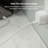 Belkin BOOSTCHARGE USB-PD GaN Wall Charger 30W (USB-C Fast Charger for Apple iPhone 12, 11 Pro Max/11 Pro/XR/XS MAX/X/8/8 Plus, MacBook Air/ Macbook Pro, iPad Pro, Pixel, Galaxy, & more) - White