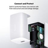 Belkin BOOST CHARGE PRO USB-C GaN Wall Charger 60 Watts - Charger for Apple iPhone 12/11 Pro Max/12/11 Pro/12/12 Mini/XR/XS Max/8/8 Plus, iPad/iPad Pro, MacBook Air/Pro & other USB-C Devices - White