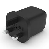 Belkin BoostCharge 65W Dual USB-C PD Wall Charger w/ PPS - Fast Charger w/ GAN Technology, Dual USB-C Ports, for Smartphones, Tablets, Apple MacbookPro 13"/ Air, ChromeBook - UK 3-Pin Plug - Black