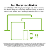 Belkin BoostCharge 65W Dual USB-C PD Wall Charger w/ PPS - Fast Charger w/ GAN Technology, Dual USB-C Ports, for Smartphones, Tablets, Apple MacbookPro 13"/ Air, ChromeBook - UK 3-Pin Plug - Black