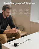 Belkin BoostCharge Pro Dual USB-C GaN Wall Charger 50W | 2-Port USB-C, PD 3.1 PPS, Foldable Prongs, for MacBooks, Laptops, Tablets, Smartphones, USB-C Devices, Black