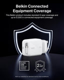 Belkin UltraCharge Retractable GaN Wall Charger 67W| Foldable & Travel Friendly, Dual Charging, For Laptops, Tablets, Phones, Earbuds, Watch, UK Plug, White