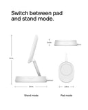 Belkin BoostCharge Pro Convertible Magnetic Wireless Charging Stand w/ Qi2 15W, PD Fast Charger, Adjustable Pad or Stand Mode, for iPhone 15/14/13/12 Pro Max Plus, S24/23 Ultra iOS & Android - White