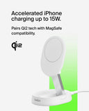 Belkin BoostCharge Pro Convertible Magnetic Wireless Charging Stand w/ Qi2 15W, PD Fast Charger, Adjustable Pad or Stand Mode, for iPhone 15/14/13/12 Pro Max Plus, S24/23 Ultra iOS & Android - White