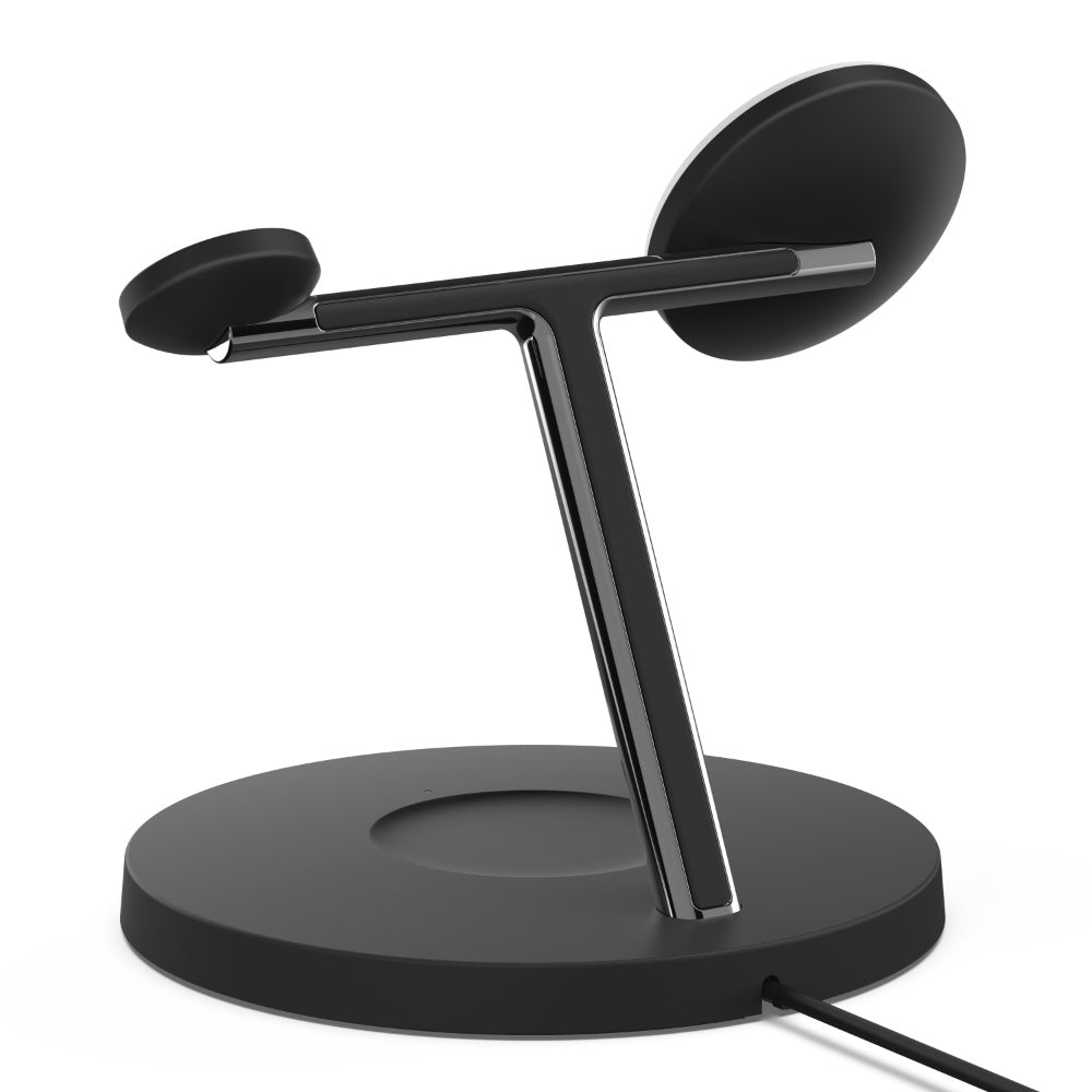 BELKIN BoostCharge Pro 3-In-1 Wireless Stand Fast Charger with 15W MagSafe - Black