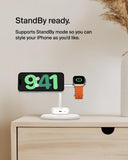 Belkin BoostCharge Pro 3-in-1 Wireless Charging Stand with Qi2 15W, iPhone, Apple Watch and AirPods Charger, with EU Plug, White