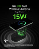 Belkin BoostCharge 2-in-1 Foldable Wireless Charger with Qi2 15W, Magnetic iPhone Charger, AirPods Charging Pad, USB-C Cable Included, Black
