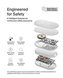 Belkin BoostCharge 2-in-1 Foldable Wireless Charger, Qi2 15W Magnetic iPhone & AirPods Charging Stand with USB-C Cable and 36W Power Supply, White