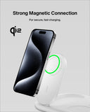 Belkin MagSafe Charger, BoostCharge 3-in-1 Magnetic Foldable Charger with Qi2 15W - MagSafe-Compatible Fast Charger for iPhone 16, 15, Apple Watch, AirPods with Non-Slip Base, PSU Included - White