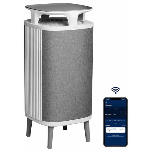 BLUEAIR DustMagnet 5440i| Most Powerful Dust Cleaner, Dual Inlet/Outlet, 3-Stage Filtration, Collects Dust, Gas, Pet Hair, VOCs, Table-Top Design,for Home/Office – Up to 400 sqf Room size - White Grey