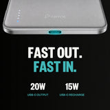 BMX SolidSafe™ Air 5K Magnetic Power Bank| Slim 6.8mm Semi-Solid Qi2, TSA Flight Approved, 15W/20W Wireless/Wired, USB-C Fast Charging, for iPhone 18/17/16/15 MagSafe Phones & Cases - Black