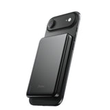 BMX SolidSafe™ Air 10K Magnetic Power Bank| Slim 13mm Semi-Solid Qi2.2 TSA Flight Approved, 15W/30W Wireless/Wired, USB-C Fast Charging for iPhone 18/17/16/15 MagSafe Phones & Cases - Black