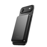 BMX SolidSafe™ Air 10K Magnetic Power Bank| Slim 13mm Semi-Solid Qi2.2 TSA Flight Approved, 15W/30W Wireless/Wired, USB-C Fast Charging for iPhone 18/17/16/15 MagSafe Phones & Cases - Black