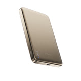 BMX SolidSafe™ Air 10K Magnetic Power Bank| Slim 13mm Semi-Solid Qi2.2 TSA Flight Approved, 15W/30W Wireless/Wired, USB-C Fast Charging for iPhone 18/17/16/15 MagSafe Phones & Cases - Gold