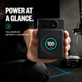 BMX SolidSafe™ Duo 5K Magnetic Power Bank| Semi-Solid Qi2, TSA Flight Approved, 15W/20W Wireless/Wired, Built-in Ring Stand, for iPhone Duo 18/17/16/15 MagSafe Phones & Cases - Black