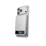 BMX SolidSafe™ 5K Magnetic Power Bank| Solid State Technology, Safe and Efficient, TSA Flight Approved, 15W/20W Wireless/Wired, USB-C Fast Charging, Info Display, Compact & Lightweight - Silver