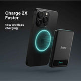 BMX SolidSafe™ 5K Magnetic Power Bank| Solid State Technology, Safe and Efficient, TSA Flight Approved, 15W/20W Wireless/Wired, USB-C Fast Charging, Info Display, Compact & Lightweight - Silver