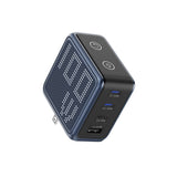 BMX GaNsta 100W Laptop World Charger | GaN Fast Charger, Pixel Display, Multi-Port USB-C Charging with Travel Adapters, for MacBook Pro/Air, Laptops, 2-in-1, Tablets, Smartphones, Headphones, Blue
