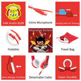 BuddyPhones - Explore Foldable Headphones with Mic - Red