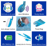 BUDDYPHONES Wave Bluetooth Headphones Waterproof Robot - Blue