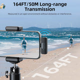 BOYA BY-V1 Wireless Lavalier Microphone System, 164ft Range, Lapel Microphone for iPhone,Andriod iPad - Cordless Omnidirectional Mini Clip-On Mic for Interview Video Podcast Vlogging YouTube