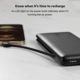 بنك طاقة بيلكين بوست تشارج 10K بتقنية الشحن السريع PD مع منفذ لايتنينج مدمج ومنفذ USB-C - أسود