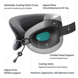Cabeau Evolution X| First Customizable Neck Pillow, Adjustable Height & Neck Fit for Ultra Comfort, Supports Spine Alignment, w/ Air Vent for Cooling Effect, 14+ Years Old - Black/White