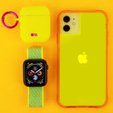 سوار نايلون من CASE-MATE مقاس 42-44 مم لساعات أبل من السلسلة 1-8 و SE - أخضر نيون عاكس (تباع ساعة أبل بشكل منفصل)