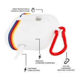 Case-Mate - Kodak AirPods Pro Case - Kodak White with Kodachrome Stripes with Red Clip