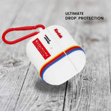 Case-Mate - Kodak AirPods Pro Case - Kodak White with Kodachrome Stripes with Red Clip