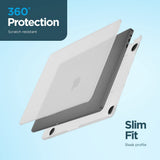 Case-mate Snap-On Apple Macbook Pro 13" 2020 Case - Transparent Hardshell cover Impact & Scratch Protection, See-Through Apple Logo w/ Keyboard Cover (US & UK Layout) - Clear