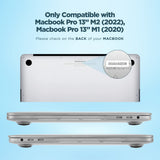 Case-mate Snap-On Apple Macbook Pro 13" 2020 Case - Transparent Hardshell cover Impact & Scratch Protection, See-Through Apple Logo w/ Keyboard Cover (US & UK Layout) - Clear