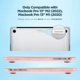 Case-mate Snap-On Apple Macbook Pro 13" 2020 Case - Transparent Hardshell cover Impact & Scratch Protection, See-Through Apple Logo w/ Keyboard Cover (US & UK Layout) - Light Pink