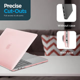 Case-mate Snap-On Apple Macbook Pro 13" 2020 Case - Transparent Hardshell cover Impact & Scratch Protection, See-Through Apple Logo w/ Keyboard Cover (US & UK Layout) - Light Pink