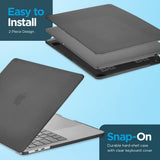 Case-mate Snap-On Apple Macbook Pro 13" 2020 Case - Transparent Hardshell cover Impact & Scratch Protection, See-Through Apple Logo w/ Keyboard Cover (US & UK Layout) - Smoke