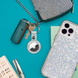 Case-mate Leather Keychain Apple AirTag Case |Innovative Heavy Duty Ring Clip, Easily Insert or Remove AirTag, Scratch Protection for Apple AirTag - Sparkle