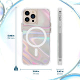 جراب CASE-MATE لهاتف iPhone 13 Pro - تصميم فقاعي صابوني مع MagSafe ومضاد للميكروبات - متقزح الألوان