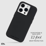 Case-mate Silicone Case w/ Magsafe for Apple iPhone 15 Pro 2023 6.1"| 12-Ft Drop Protection w/ Anti-Scratch Coating, AntiMicrobial Layer, Raised Edges, Soft Texture, Wireless Charging- Black