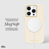 Case-mate Silicone Case w/ Magsafe for Apple iPhone 15 Pro 2023 6.1"| 12-Ft Drop Protection w/ Anti-Scratch Coating, AntiMicrobial Layer, Raised Edges, Soft Texture, Wireless Charging- Beige