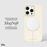 Case-mate Silicone Case w/ Magsafe for Apple iPhone 15 Pro Max 2023 6.7"| 12-Ft Drop Protection w/ Anti-Scratch Coating, AntiMicrobial Layer, Raised Edges, Soft Texture, Wireless Charging- Beige