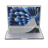 Case-mate Apple Macbook Air 15" M3/M2 (2024/2023) Snap-on Case - Transparent Hardshell cover Impact & Scratch Protection, See-Through Apple Logo w/ Keyboard Cover (US & UK Layout) - Smoke