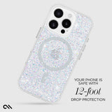 Case-mate Twinkle Case w/ Magsafe for Apple iPhone 16 Pro 6.3" 2024| 12-Ft Drop Protection w/ Anti-Scratch Anti Yellowing Coating, Raised Edges, Fashion Case, Wireless Charging - Silver