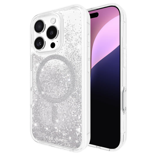 Case-mate Waterfall Case w/ Magsafe for Apple iPhone 16 Pro 6.3" 2024| 12-Ft Drop Protection w/ Anti-Scratch Anti Yellowing Coating, Raised Edges,Fashion Case, Wireless Charging - Silver