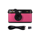 Camp Snap V105 Screen-Free Digital Camera | 8MP Point-and-Shoot Vintage Style, LED Flash, Rechargeable Battery, 500 Photos per charge, Includes 4GB Micro SD Card, for Kids and Adults, Flamingo Pink
