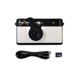 Camp Snap V105 Screen-Free Digital Camera | 8MP Point-and-Shoot Vintage Style, LED Flash, Rechargeable Battery, 500 Photos per charge, Includes 4GB Micro SD Card, for Kids and Adults, Arctic White