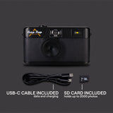 Camp Snap V105 Screen-Free Digital Camera | 8MP Point-and-Shoot Vintage Style, LED Flash, Rechargeable Battery, 500 Photos per charge, Includes 4GB Micro SD Card, for Kids and Adults, Stealth Black