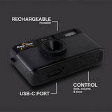 Camp Snap V105 Screen-Free Digital Camera | 8MP Point-and-Shoot Vintage Style, LED Flash, Rechargeable Battery, 500 Photos per charge, Includes 4GB Micro SD Card, for Kids and Adults, Stealth Black